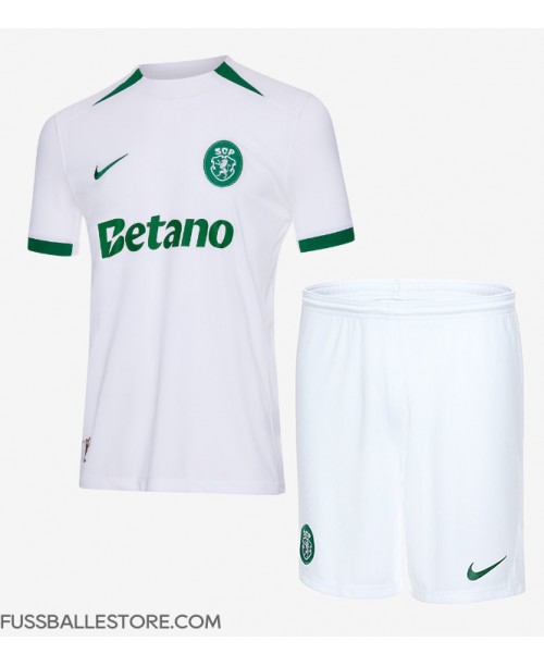 Günstige Sporting CP Auswärts Trikotsatzt Kinder 2024-25 Kurzarm (+ Kurze Hosen)